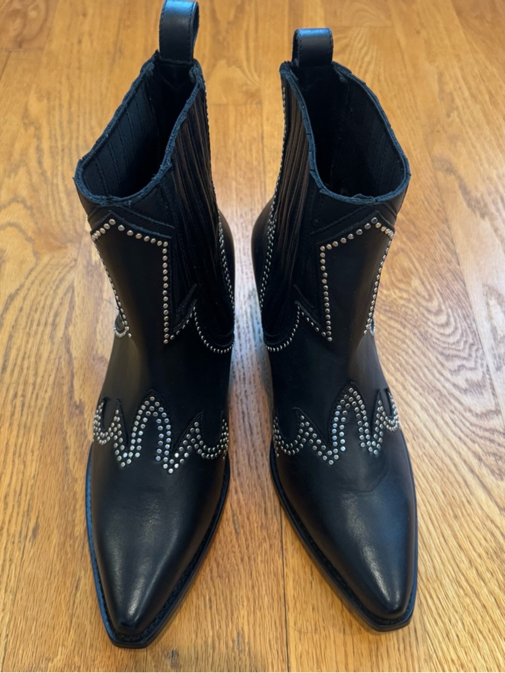 Thursday Boot Company Black Studded Western Ankle Boots